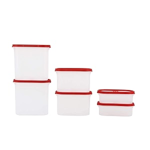 cutting edge airtight 3 line red lid box for kitchen storage container set set of 9 1800ml x 3 1200ml x 3 525ml x 3