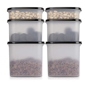 cutting edge anti-bacterial modular container black lid set of 6