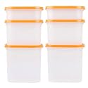 Cutting EDGE Anti-Bacterial Modular Container Orange Lid (Set Of 6)
