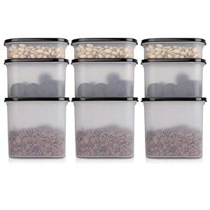 cutting edge anti-bacterial modular container black lid set of 9