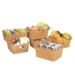 cutting edge essentials woven storage basket small beige set of 6