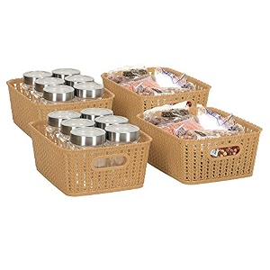 cutting edge essentials woven storage basket small beige set of 4