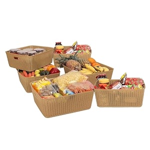 cutting edge essentials woven storage basket medium beige set of 6