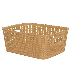 cutting edge essentials woven storage basket small beige set of 1