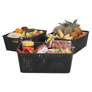 cutting edge essentials woven storage basket medium black set of 3