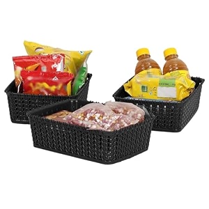 cutting edge essentials woven storage basket small black set of 3