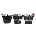 Cutting Edge Essentials Woven Storage Basket, Small, Black (Set of 6)
