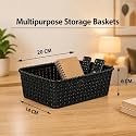Cutting Edge Essentials Woven Storage Basket, Small, Black (Set of 2)