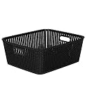 Cutting Edge Essentials Woven Storage Basket, Medium, Black (Set of 1)