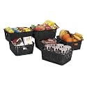 Cutting Edge Essentials Woven Storage Basket, Small, Black (Set of 6)