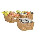 Cutting Edge Essentials Woven Storage Basket, Small, Beige (Set of 3)