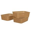 Cutting Edge Essentials Woven Storage Basket, Small, Beige (Set of 3)