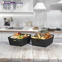 Cutting Edge Essentials Woven Storage Basket, Medium, Black (Set of 2)