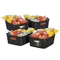 Cutting Edge Essentials Woven Storage Basket, Small, Black (Set of 4)