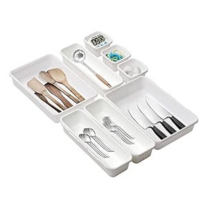 cutting edge interlocking drawer organizer set of 8 white