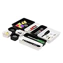 Cutting EDGE Interlocking Drawer Organizer (Set of 10, Black &amp; White)