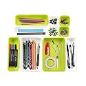 Cutting EDGE Interlocking Drawer Organizer (Set of 10, White &amp; Green)
