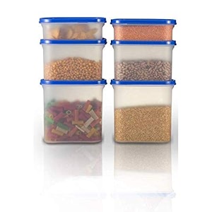 cutting edge anti-bacterial modular container black lid set of 6