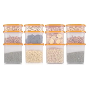 cutting edge anti-bacterial modular container orange lid set of 12