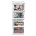 Cutting EDGE 4 Layer Plastic Modular Drawer Storage Set, XL,Transparent