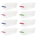 Cutting EDGE Fridge Space Saver Basket Food Storage Organizer Rack for Fruits Vegetable and Egg , White- Clear (Pack of 8, Made in India) egg baket