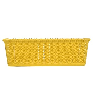 cutting edge plastic woven storage basket miniset of 1yellow