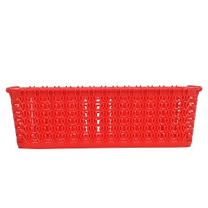 cutting edge plastic woven storage basket miniset of 1red