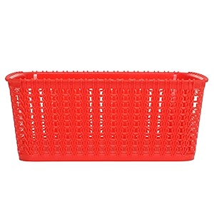 cutting edge plastic woven storage basket with handle smallset of 1red