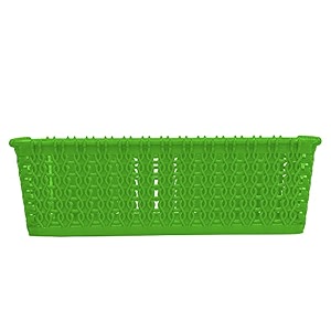 cutting edge plastic woven storage basket miniset of 1green