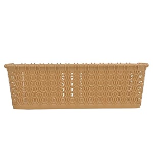cutting edge plastic woven storage basket miniset of 1beige