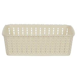 cutting edge plastic woven storage basket miniset of 1white