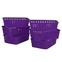 Cutting EDGE Plastic Woven Storage Basket Mini(Set of 6,Purple)