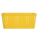 Cutting EDGE Plastic Woven Storage Basket with Handle Small-Set of 1,Yellow
