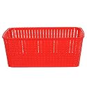 Cutting EDGE Plastic Woven Storage Basket with Handle Medium(Set of 1,Red)