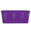 Cutting EDGE Plastic Woven Storage Basket with Handle Small-Set of 1,Purple