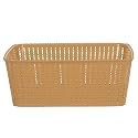 Cutting EDGE Plastic Woven Storage Basket with Handle Medium-Set of 1,Beige