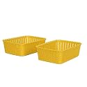Cutting EDGE Plastic Woven Storage Basket Mini(Set of 2,Yellow)