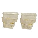 Cutting EDGE Plastic Woven Storage Basket Mini(Set of 6,White)