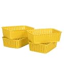 Cutting EDGE Plastic Woven Storage Basket Mini(Set of 4,Yellow)