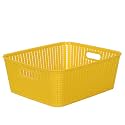 Cutting EDGE Woven Storage Basket with Handle Medium-Set of 1,Yellow