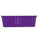 Cutting EDGE Plastic Woven Storage Basket Mini(Set of 1,Purple)