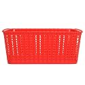 Cutting EDGE Plastic Woven Storage Basket with Handle Small(Set of 1,Red)