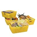 Cutting EDGE Woven Storage Basket with Handle Medium-Set of 4,Yellow