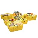 Cutting EDGE Woven Storage Basket with Handle Medium-Set of 6,Yellow