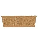 Cutting EDGE Plastic Woven Storage Basket Mini(Set of 1,Beige)