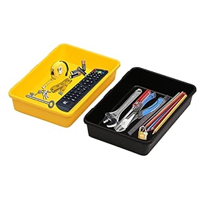 cutting edge interlocking drawer organizer bigset of 2 black amp yellow