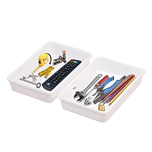 cutting edge interlocking drawer organizer bigset of 2 white