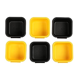 cutting edge plasticset of 6 black amp yellow interlocking drawer organizer for cutlery amp desk storage set divider or separator tray for household kitchen amp office