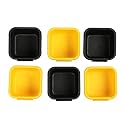 Cutting EDGE PlasticSet of 6 (Black &amp; Yellow) Interlocking Drawer Organizer for Cutlery &amp; Desk Storage Set, Divider or Separator Tray for Household, Kitchen &amp; Office