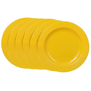 cutting edge round breakfast plates set of 6 side plates dishwasherfreezer safe diameter 205 cm yellow